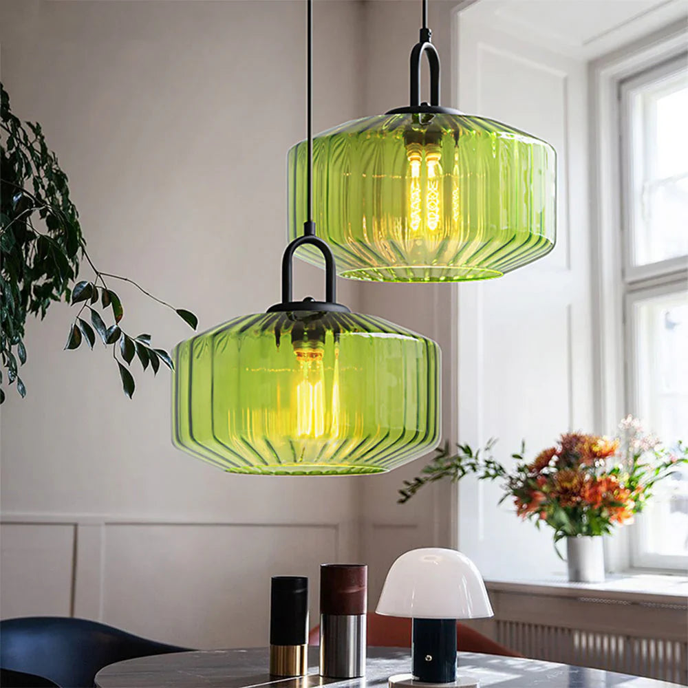 Hängelampe Geblasenes Glas Gestreift Vintage Minimalistisch LED Esszimmer Wohnzimmer Schlafzimmer | Sansoti
