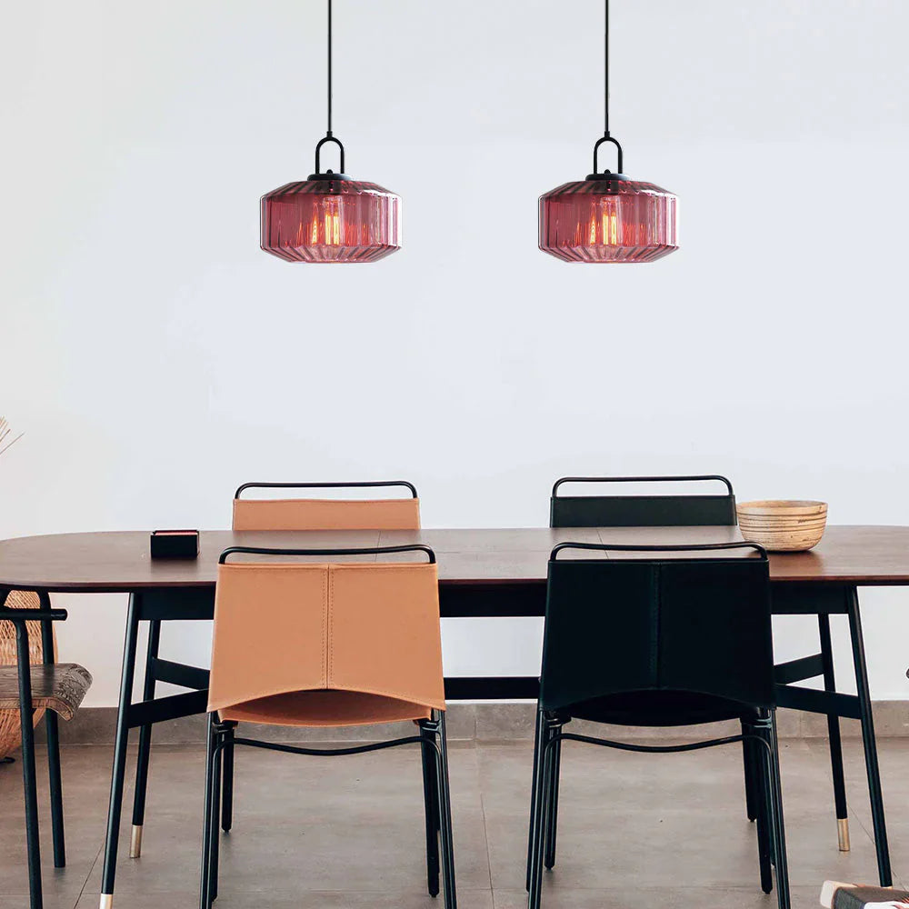 Hanglamp Geblazen Glas Gestreept Vintage Minimalistisch LED Eetkamer Woonkamer Slaapkamer | Sansoti