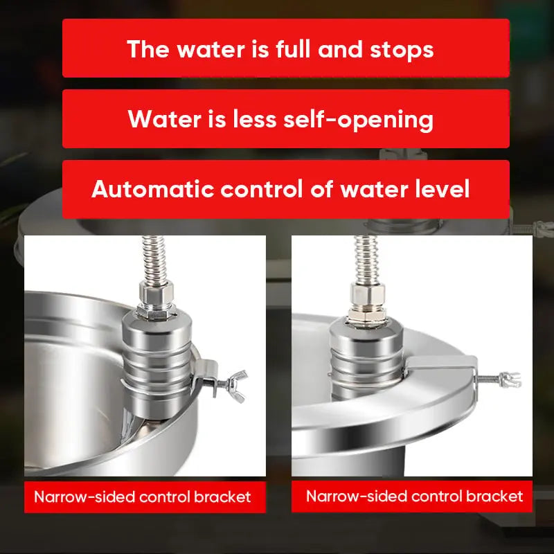 Schwimmerventil aus Edelstahl, automatische Wasserstandsregelung für Teich, Reservoir, Tank und Wasserversorgung | Sansoti