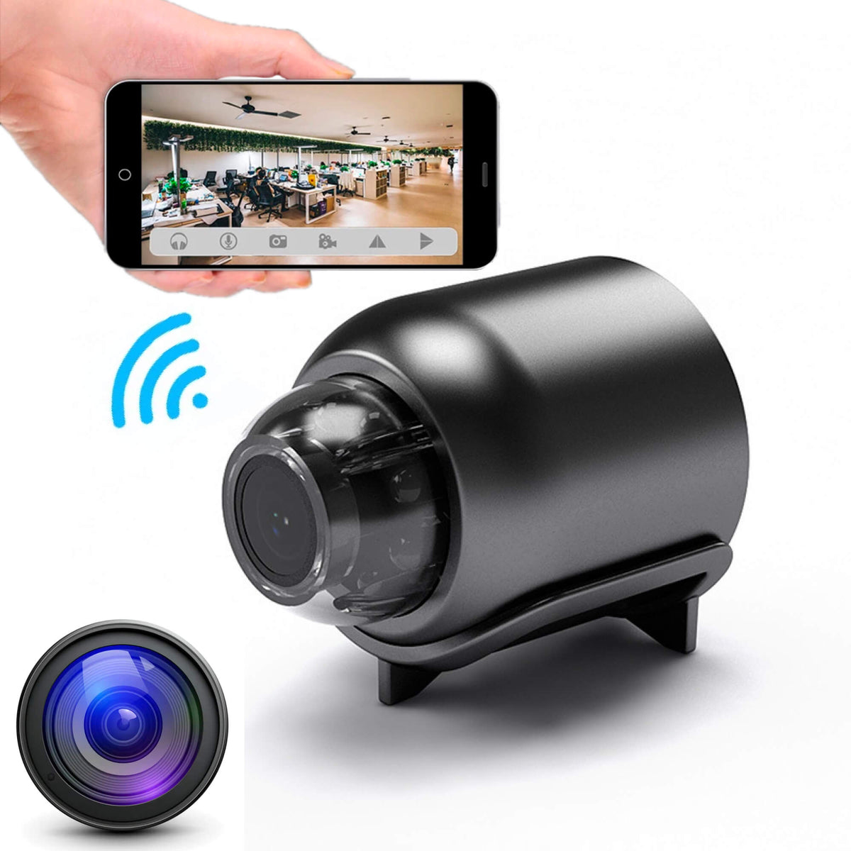 Waterproof Mini Security Camera with Night Vision WiFi 1080P HD 160° Wide Angle | Sansoti