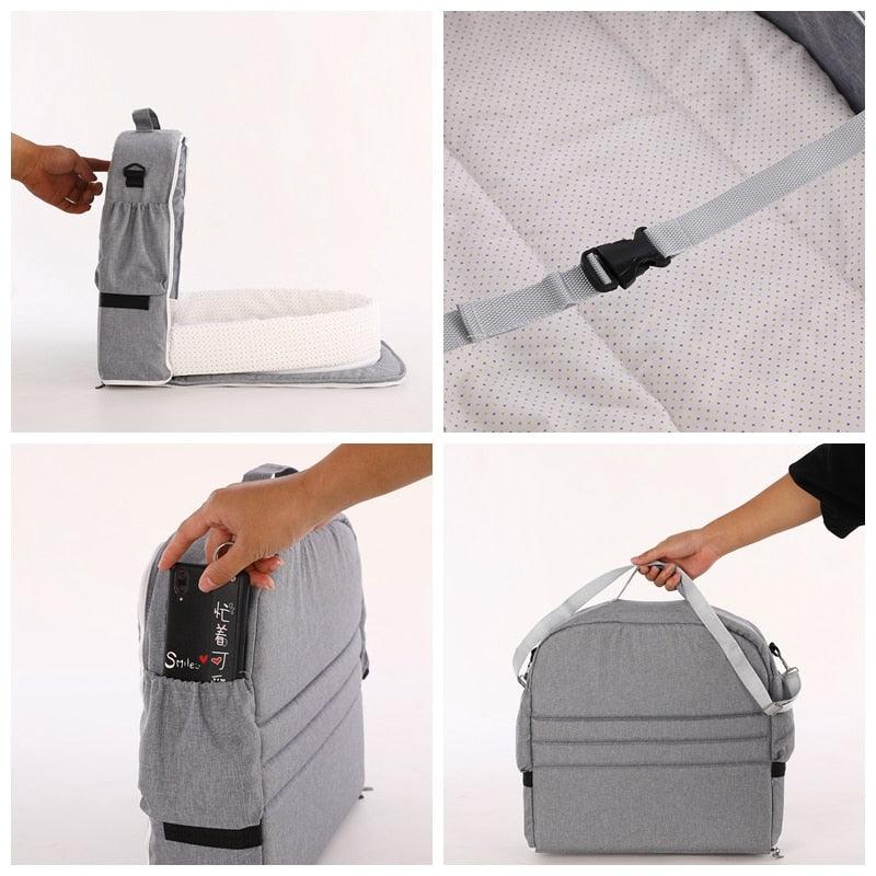 Foldable Baby Travel Cot with Mosquito Net Pop-Up 0-18 Months Soft Cotton Compact Portable for Home and Travel | Sansoti