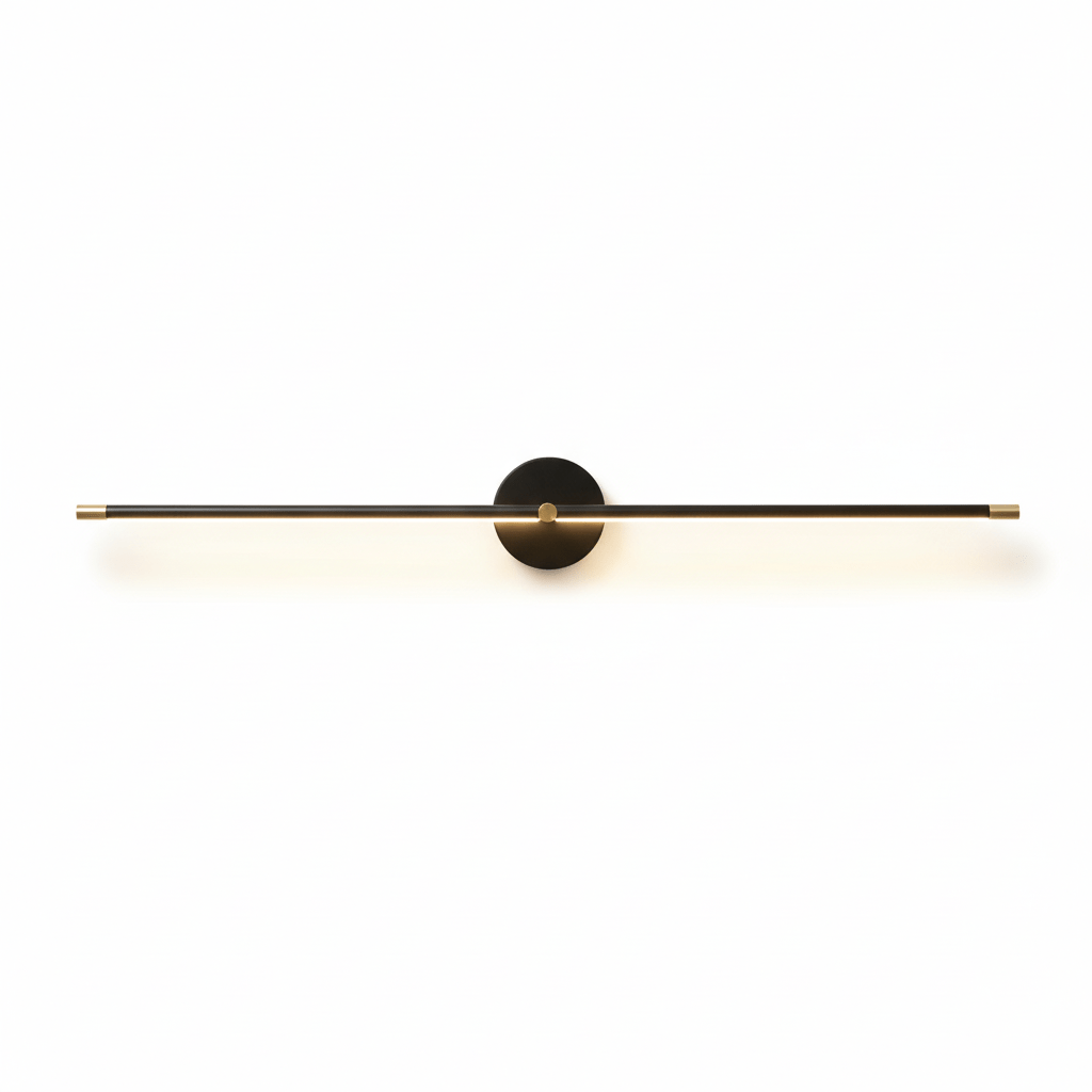 Lineare Edge-LED-Wandleuchte – 68/98/128 cm – Schwarz/Gold – Warmweiß/Neutralweiß/Kaltweiß – Dimmbar erhältlich – Bad-/Spiegel-/Kunstbeleuchtung | Sansoti