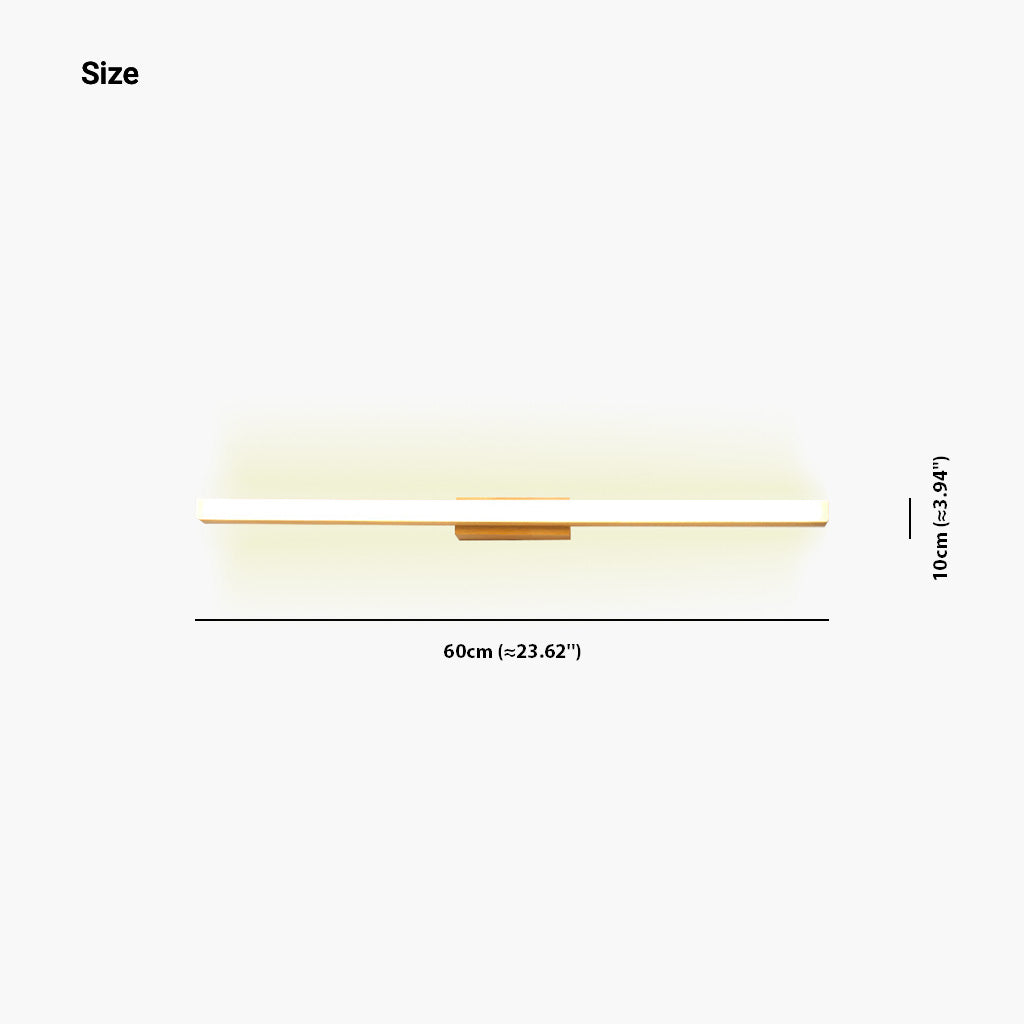 Houten Wandlamp LED Badkamerspiegel Schakelaar 3 Lichtkleuren 40cm 60cm 80cm Rubberhout Scandinavisch | Sansoti