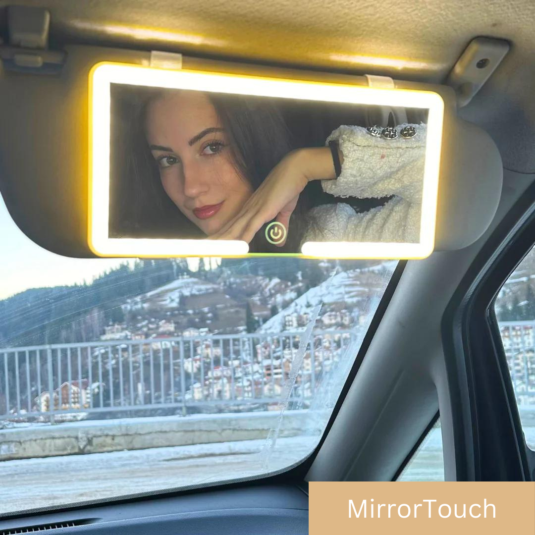 Illuminated Makeup Mirror for Car — 3 Light Settings LED Cosmetic Mirror with Clip — Rechargeable Travel Mirror for Sun Visor and Home Use | Sansoti