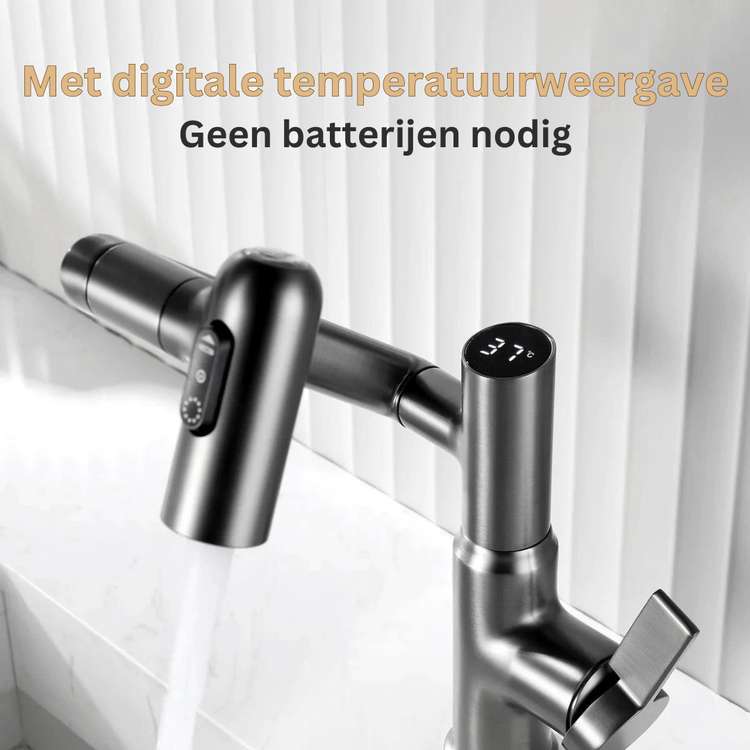 Digital Faucet with Temperature Display – Rotatable Design with Multiple Spray Modes for Kitchen and Bathroom | Sansoti