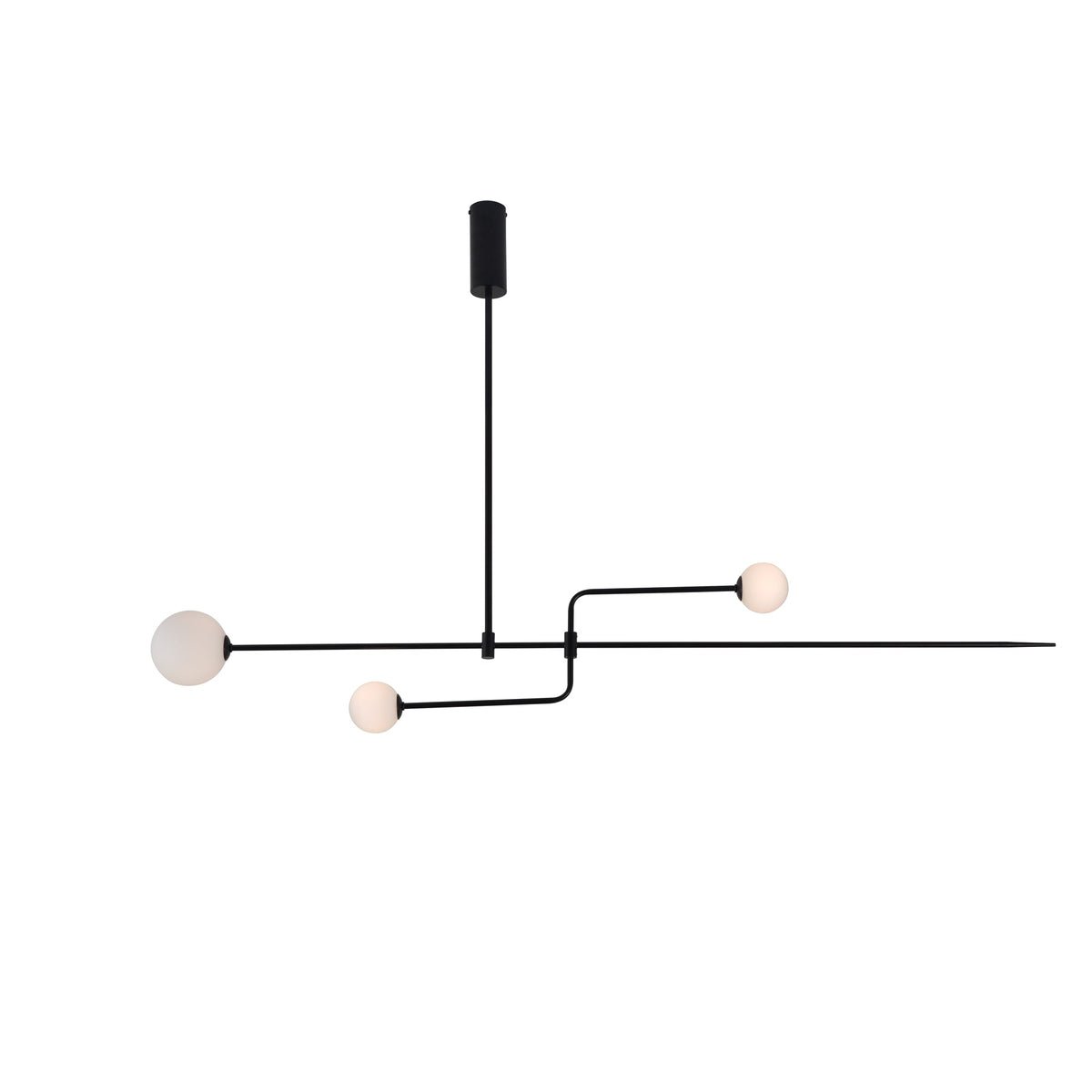 Mobile Deckenleuchte mit Glaskugeln – modernes Design in Messing oder Schwarz – 9 Konfigurationen – G9- und G4-Fassung | Sansoti