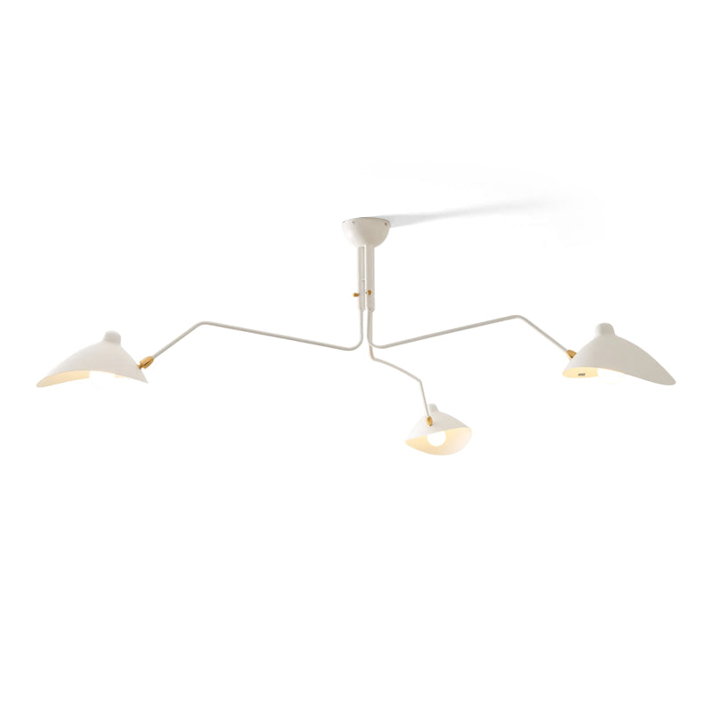 Adjustable Multi-Arm Spider Ceiling Lamp Industrial Design Brass Details Black White Scandinavian Modern | Sansoti