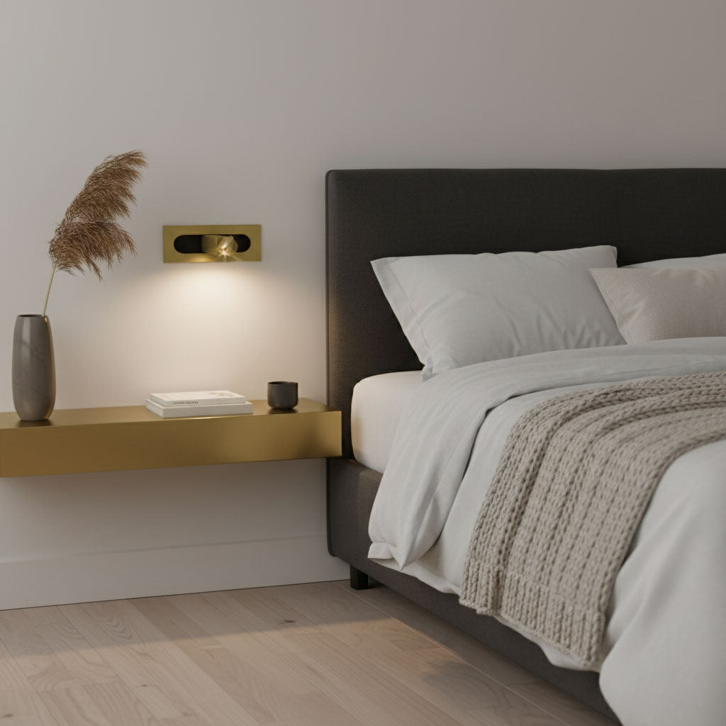 LED wall light with hidden switch – press to turn on, press to turn off – adjustable head for reading light beside the bed | Sansoti