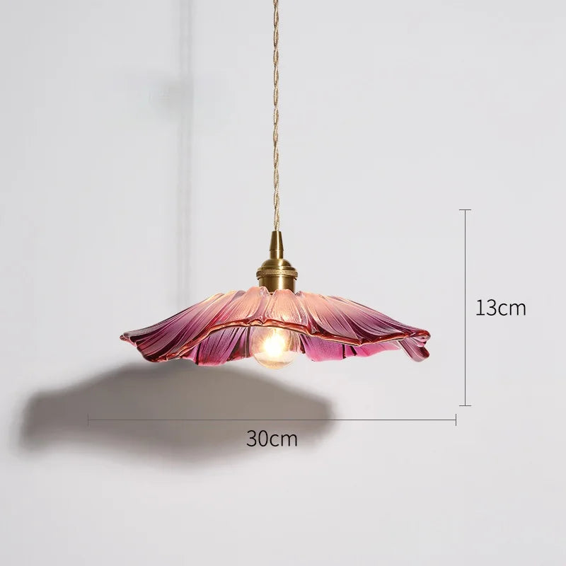 Hängelampe Blumen-Design mit Glasschirm für Esszimmer und Schlafzimmer | Sansoti
