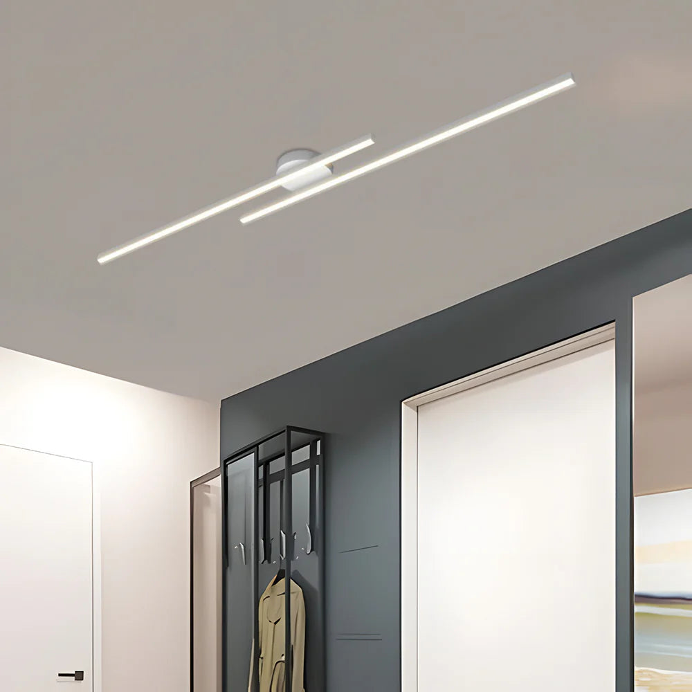 Längliche LED-Deckenleuchte Aluminium Dimmbar Modern 60cm 90cm 120cm Schwarz Weiß Gold | Sansoti
