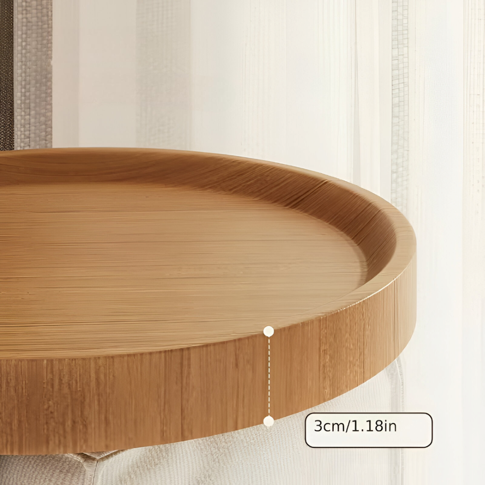 Round Side Table for Sofa Armrest - Folding Table for Snacks and Drinks | Sansoti