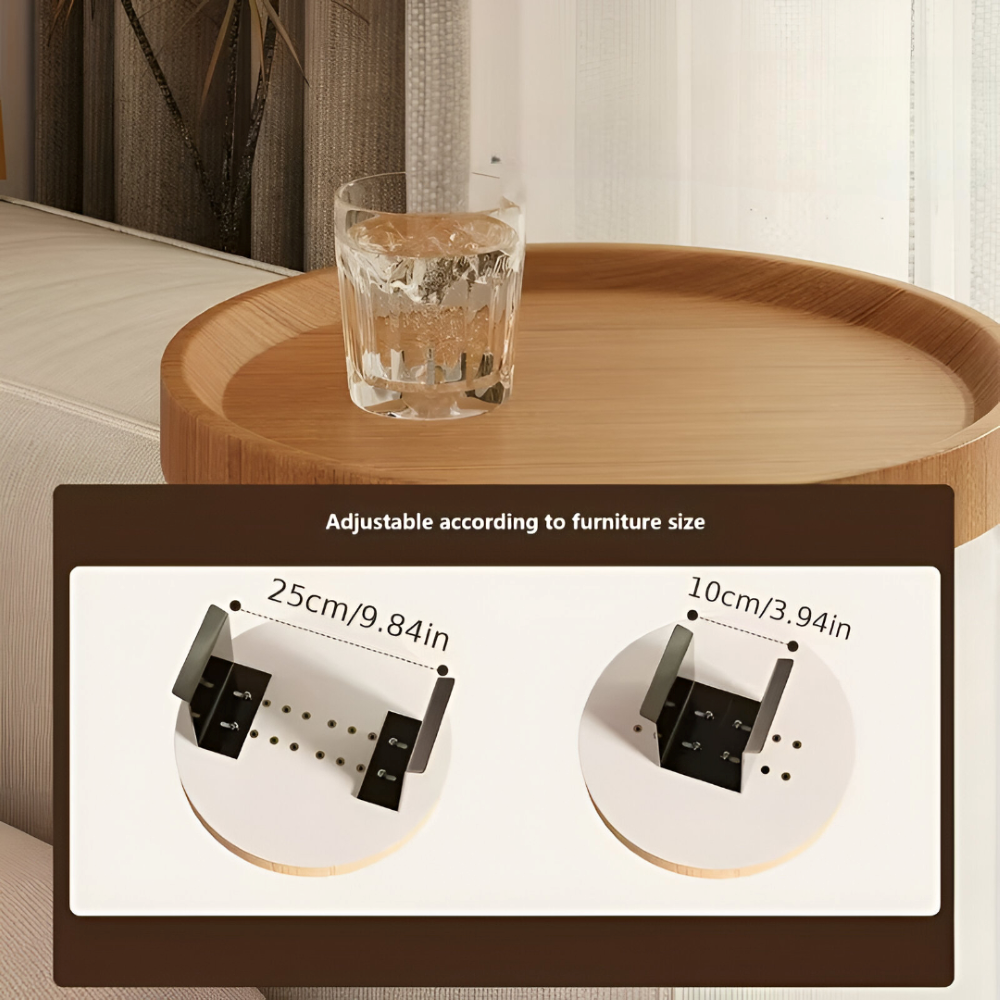 Round Side Table for Sofa Armrest - Folding Table for Snacks and Drinks | Sansoti