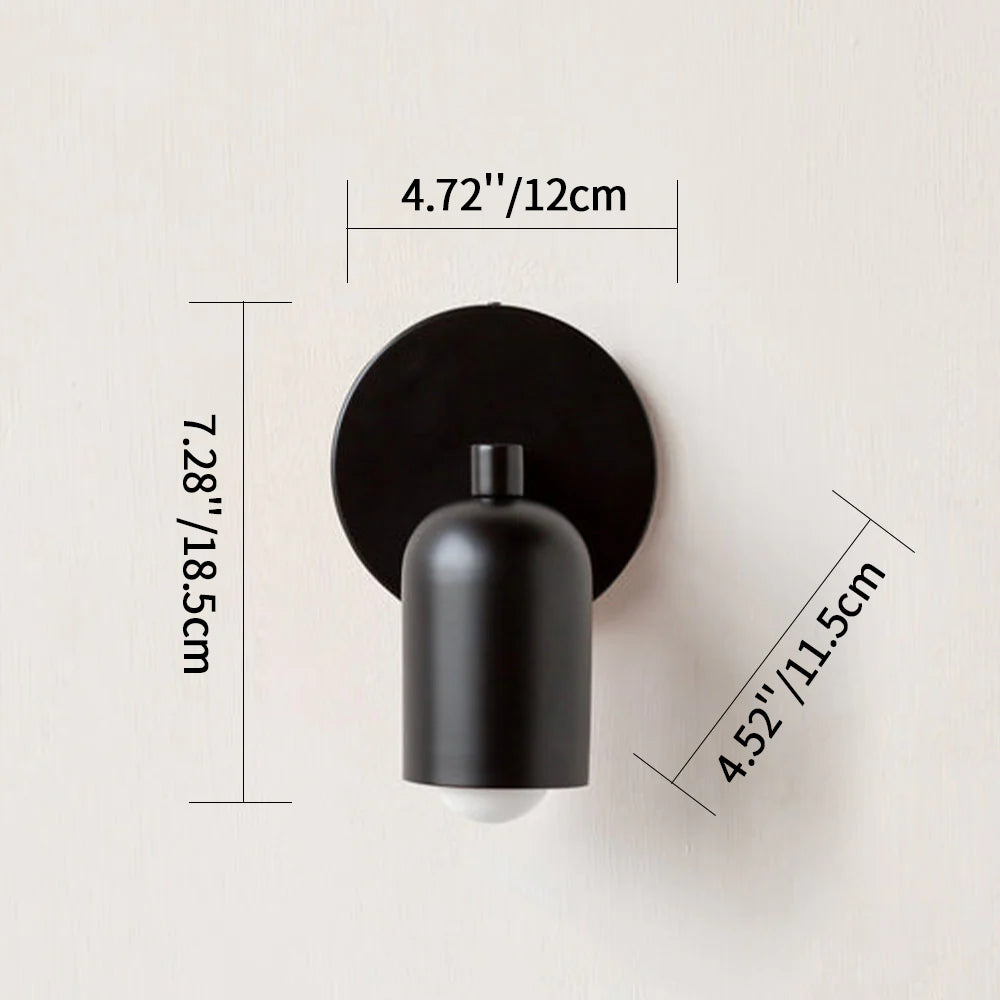 Compacte Matte Metalen Wandlamp E27 voor Gang, Trap en Slaapkamer – Moderne Binnenverlichting Inclusief LED | Sansoti