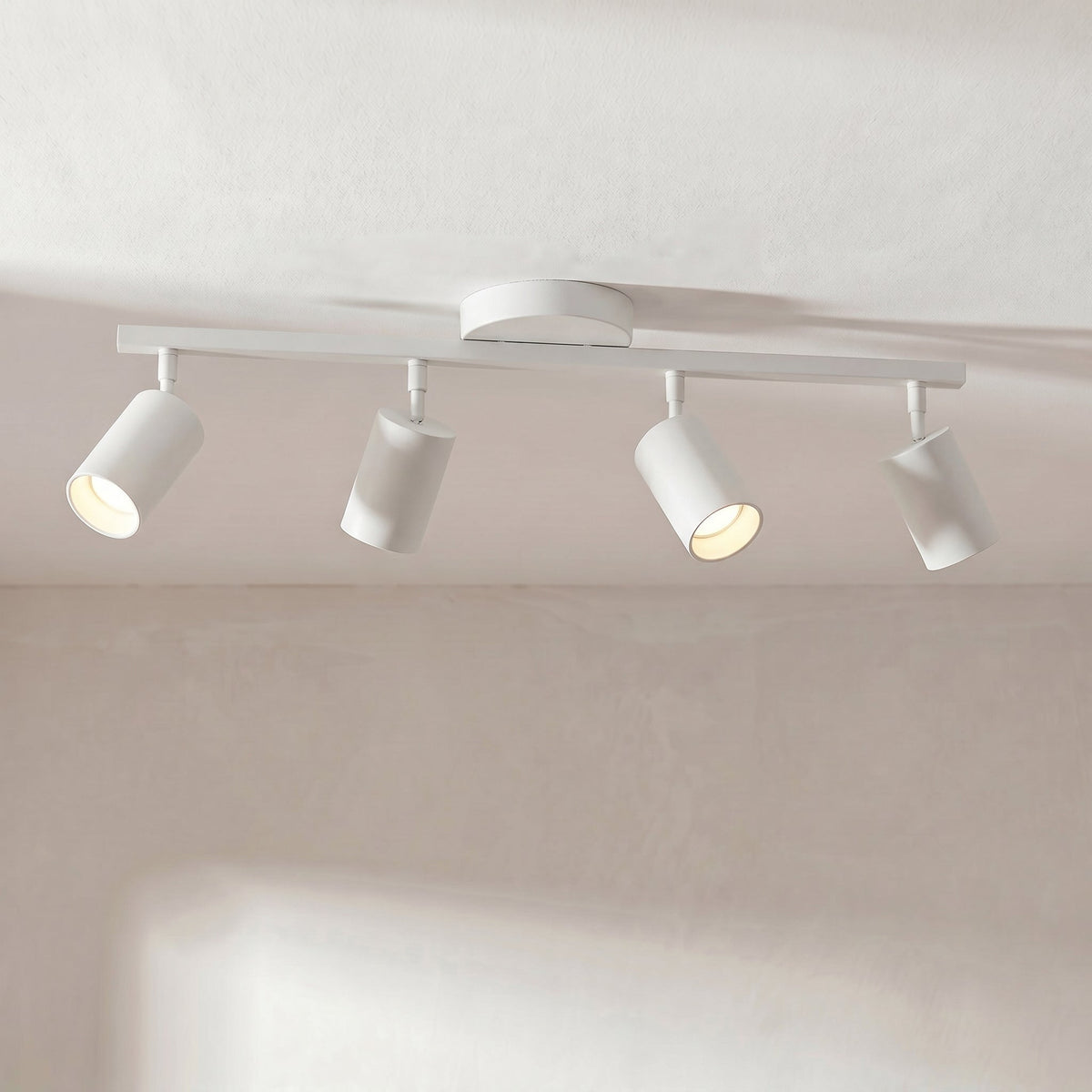 Verstelbare plafondspot 4-lichts zwart wit aluminium GU10 fitting woonkamer keuken spotverlichting modern | Sansoti