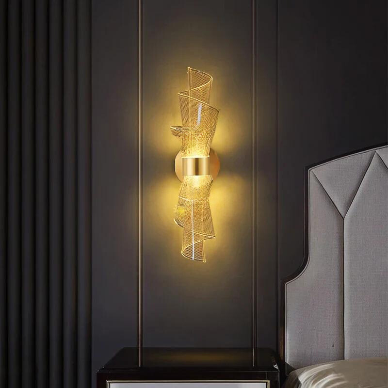 Sculptuur Wandlamp Acryl Goudkleurig LED Warm Licht Moderne Verlichting Hal Woonkamer Slaapkamer 41 cm | Sansoti