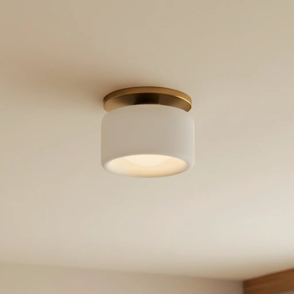 Ceramic Ceiling Lamp Scandinavian Design with Hemispherical Porcelain Shade | Sansoti