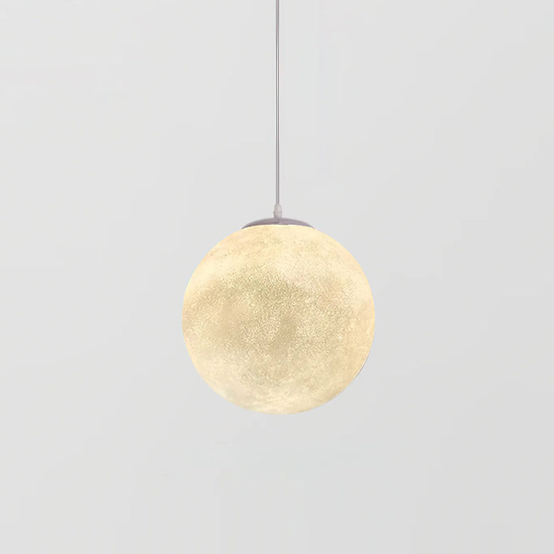 Suspension Lune – Texture Réaliste – 8 Tailles Disponibles – Boule de Lune Romantique pour Chambre Salle à Manger Chambre d’Enfant – Lumière Chaude Dimmable – Adaptateur Plafond Incliné Inclus | Sansoti