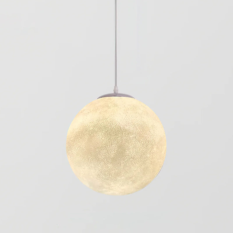 Suspension Lune – Texture Réaliste – 8 Tailles Disponibles – Boule de Lune Romantique pour Chambre Salle à Manger Chambre d’Enfant – Lumière Chaude Dimmable – Adaptateur Plafond Incliné Inclus | Sansoti