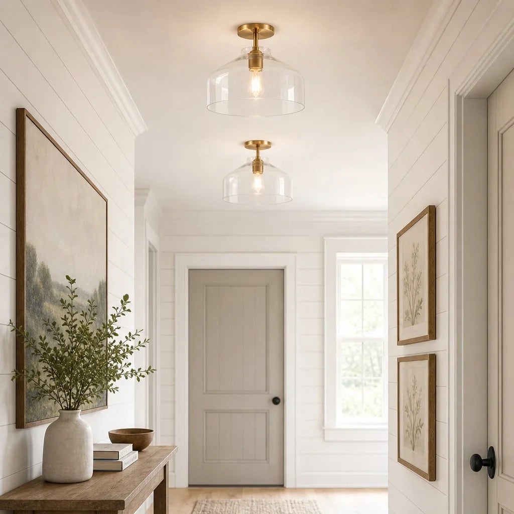 Minimalist Ceiling Lamp Matte Metal Scandinavian Design Beige Smokey Grey | Sansoti