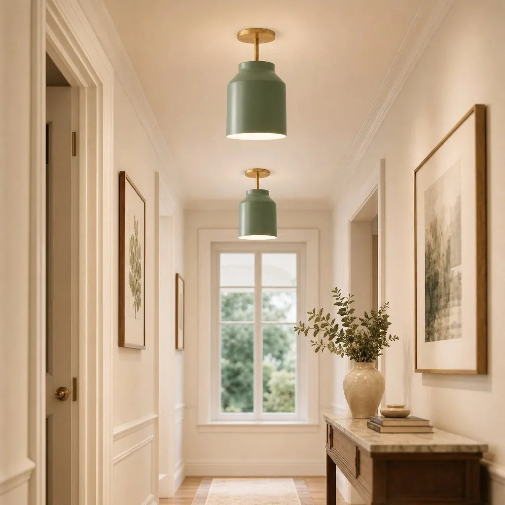 Minimalist Ceiling Lamp Matte Metal Scandinavian Design Beige Smokey Grey | Sansoti