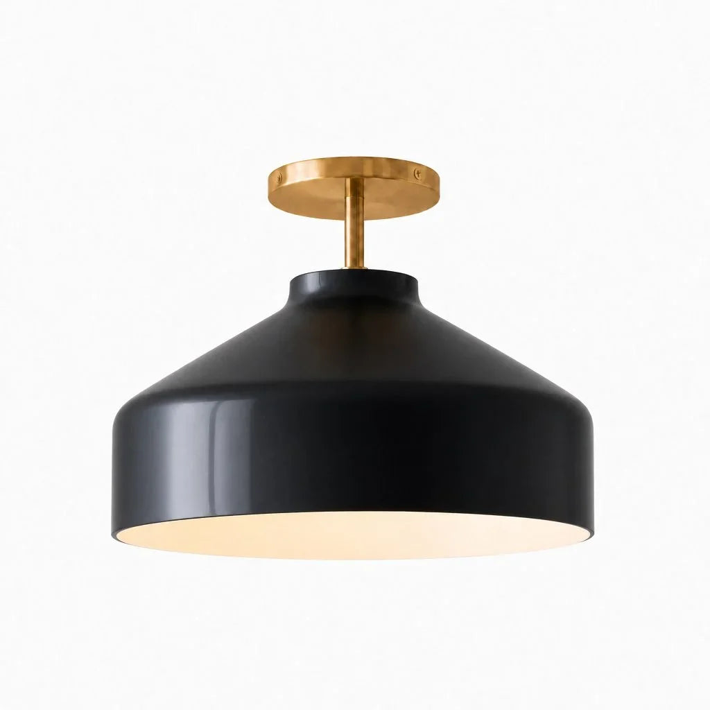 Minimalist Ceiling Lamp Matte Metal Scandinavian Design Beige Smokey Grey | Sansoti