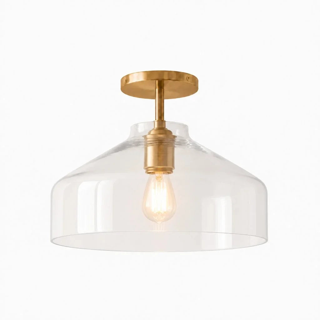 Minimalist Ceiling Lamp Matte Metal Scandinavian Design Beige Smokey Grey | Sansoti