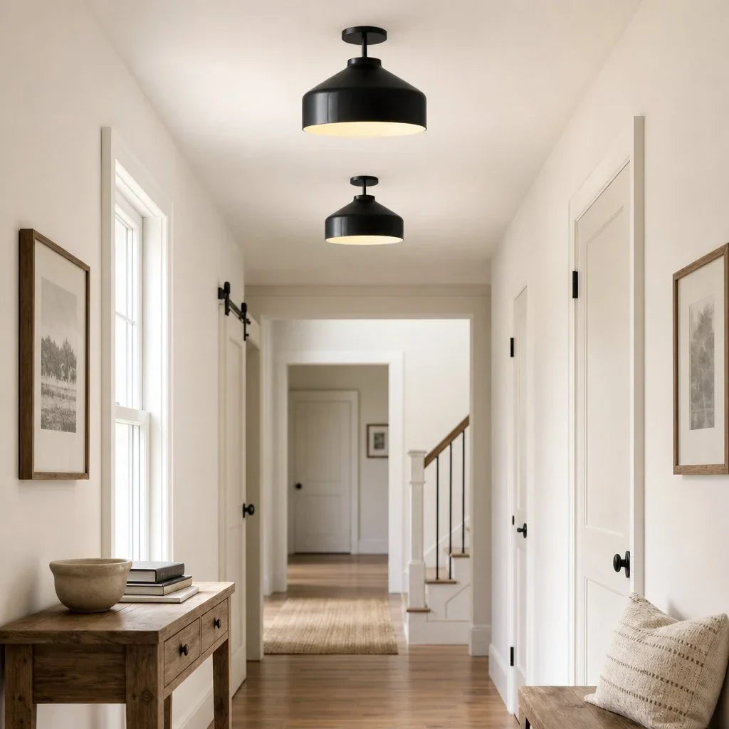 Minimalist Ceiling Lamp Matte Metal Scandinavian Design Beige Smokey Grey | Sansoti