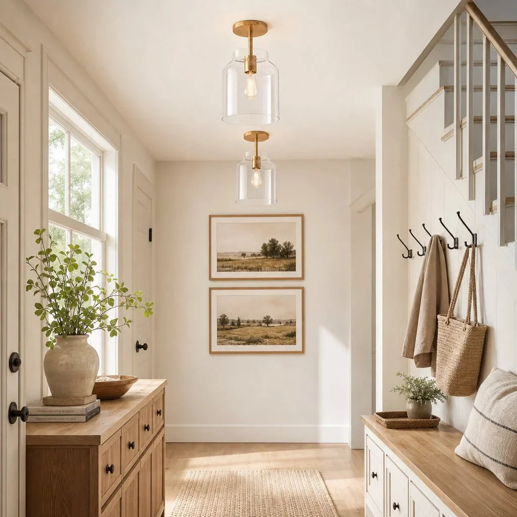 Minimalist Ceiling Lamp Matte Metal Scandinavian Design Beige Smokey Grey | Sansoti