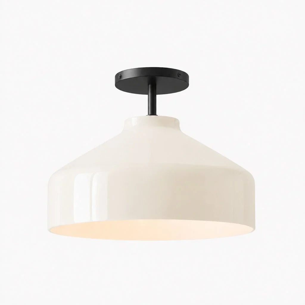 Minimalist Ceiling Lamp Matte Metal Scandinavian Design Beige Smokey Grey | Sansoti