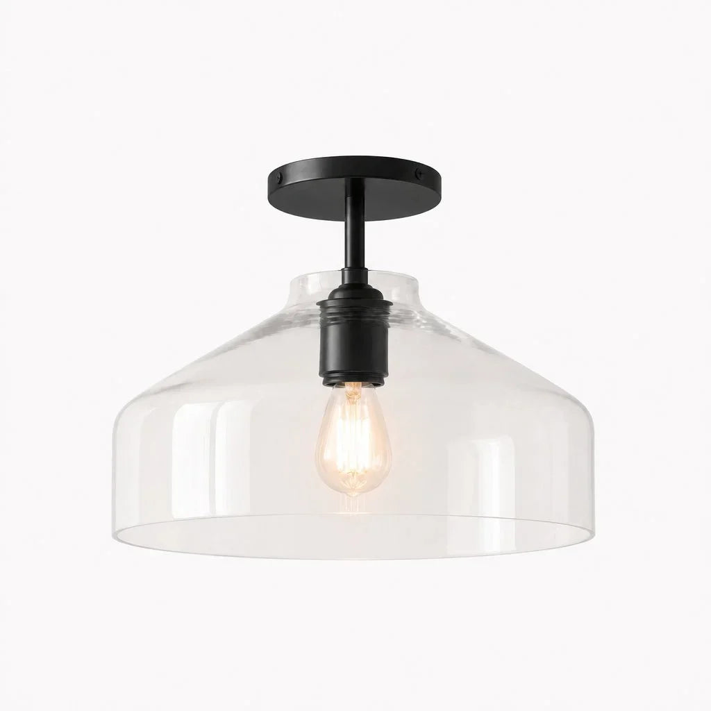 Minimalist Ceiling Lamp Matte Metal Scandinavian Design Beige Smokey Grey | Sansoti