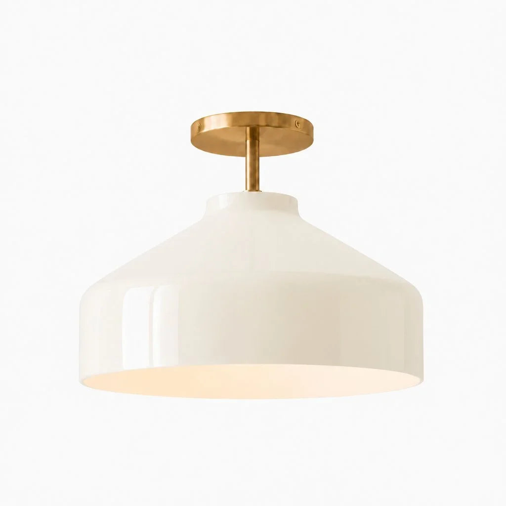 Minimalist Ceiling Lamp Matte Metal Scandinavian Design Beige Smokey Grey | Sansoti