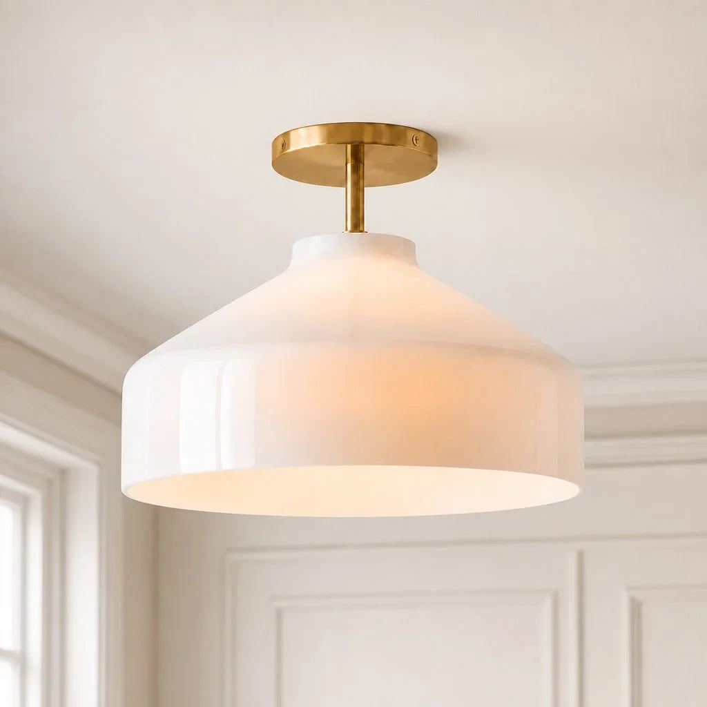 Minimalistische Deckenleuchte mattes Metall skandinavisches Design Beige Rauchgrau | Sansoti