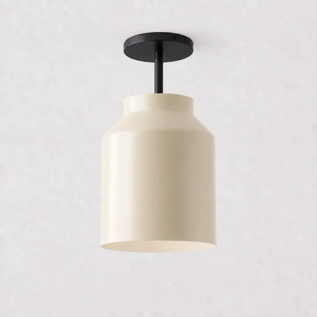 Minimalist Ceiling Lamp Matte Metal Scandinavian Design Beige Smokey Grey | Sansoti