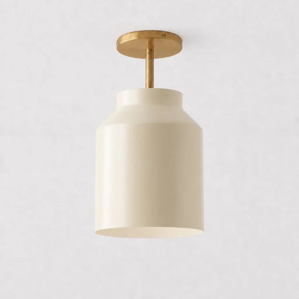 Minimalist Ceiling Lamp Matte Metal Scandinavian Design Beige Smokey Grey | Sansoti