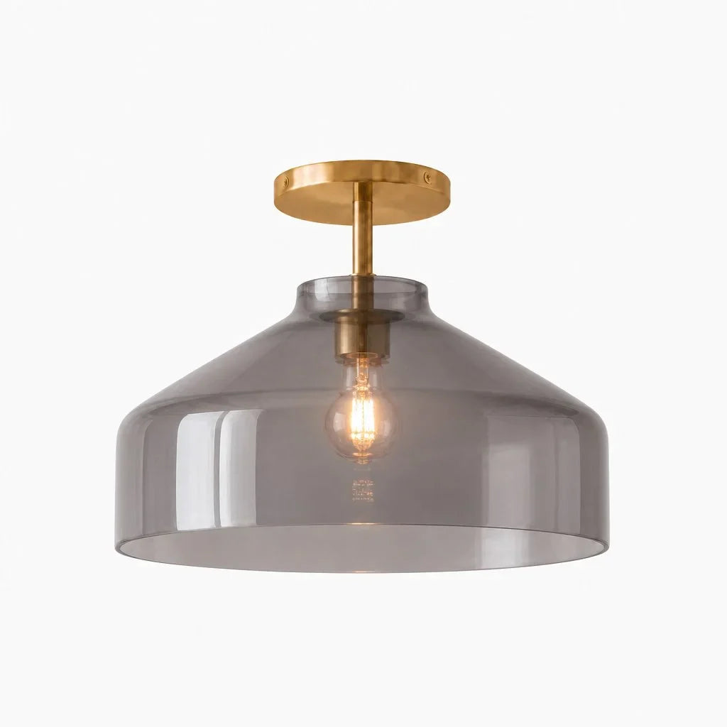 Minimalist Ceiling Lamp Matte Metal Scandinavian Design Beige Smokey Grey | Sansoti