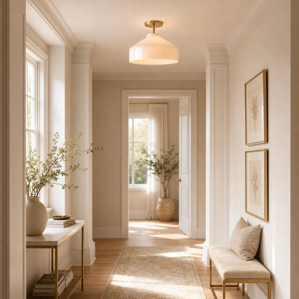 Minimalistische Deckenleuchte mattes Metall skandinavisches Design Beige Rauchgrau | Sansoti