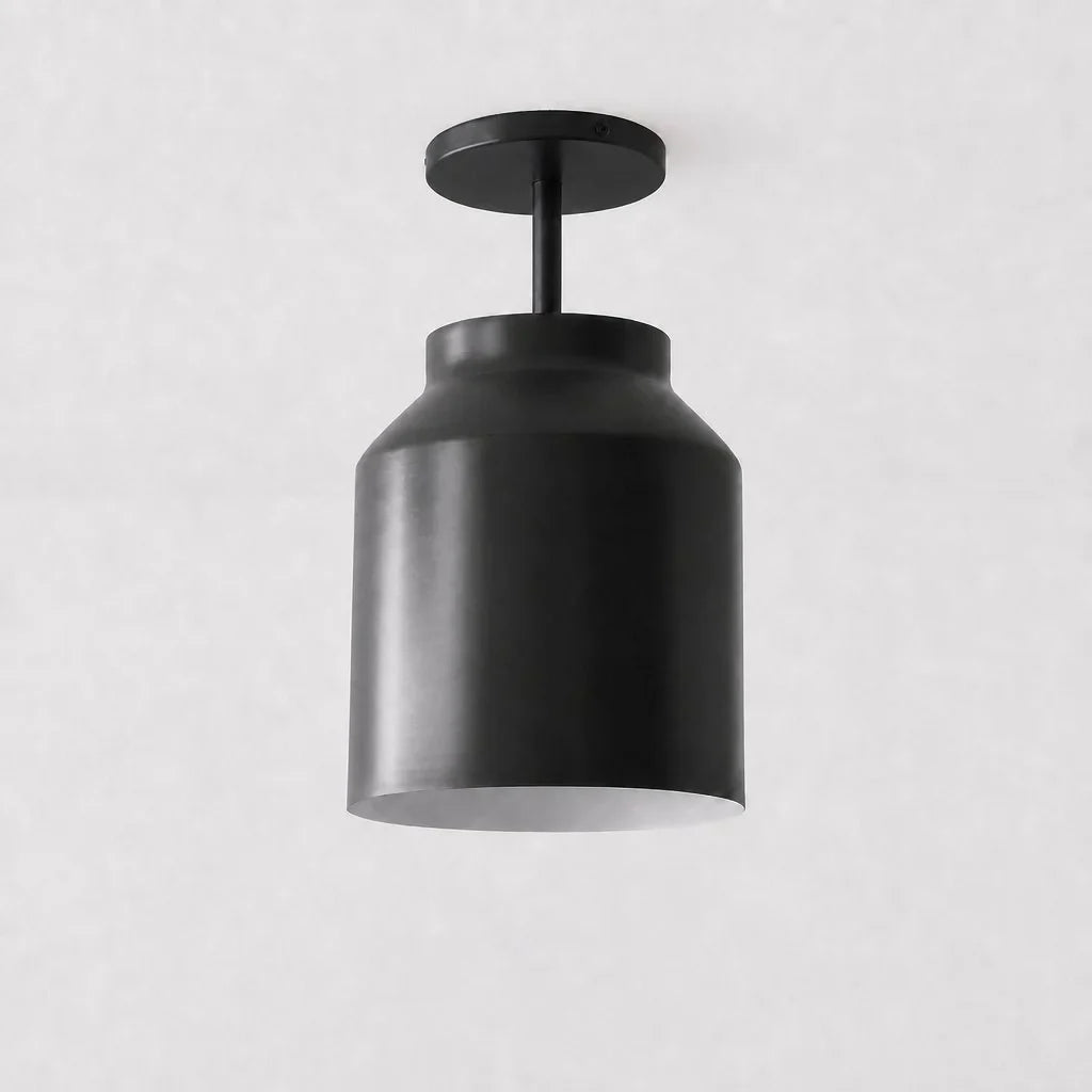 Minimalist Ceiling Lamp Matte Metal Scandinavian Design Beige Smokey Grey | Sansoti