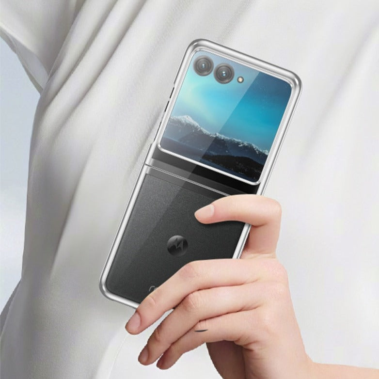 Transparente TPU-Hülle für faltbare Smartphones mit Metallkanten, Scharnierschutz und kratzfestem Schutz | Sansoti
