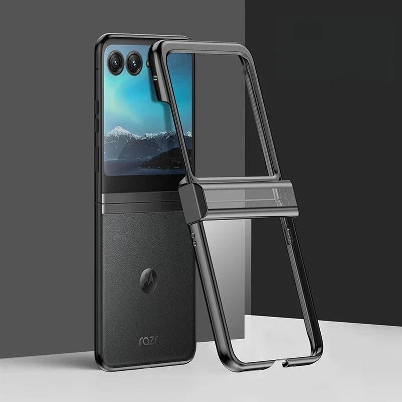 Transparente TPU-Hülle für faltbare Smartphones mit Metallkanten, Scharnierschutz und kratzfestem Schutz | Sansoti