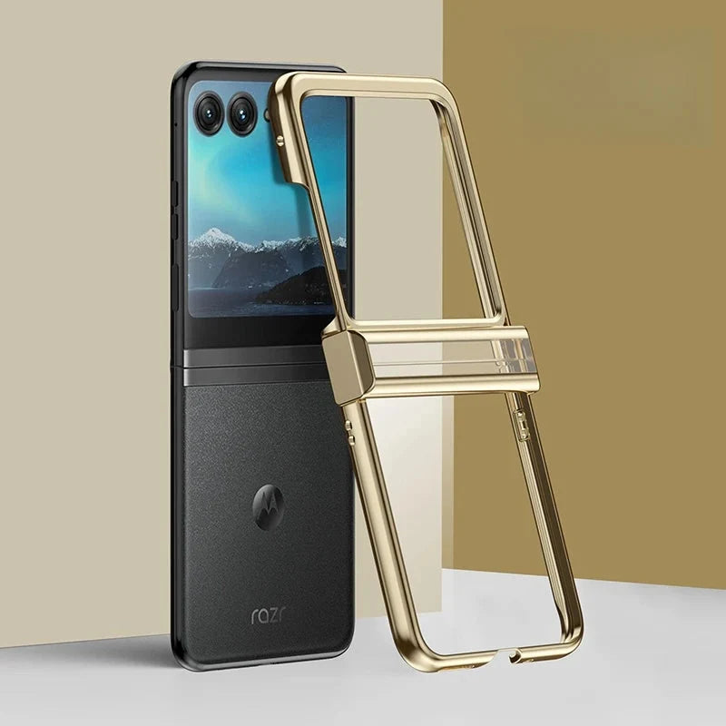Transparente TPU-Hülle für faltbare Smartphones mit Metallkanten, Scharnierschutz und kratzfestem Schutz | Sansoti