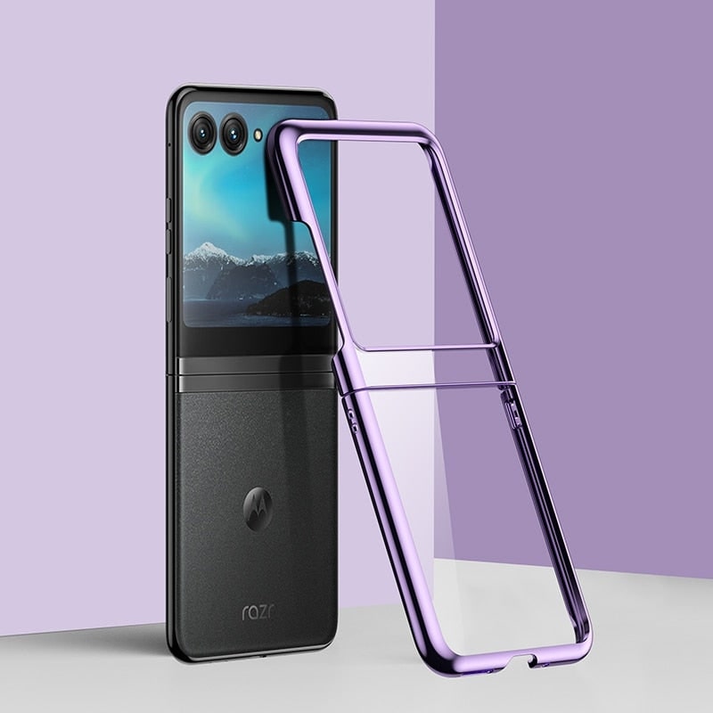 Transparente TPU-Hülle für faltbare Smartphones mit Metallkanten, Scharnierschutz und kratzfestem Schutz | Sansoti