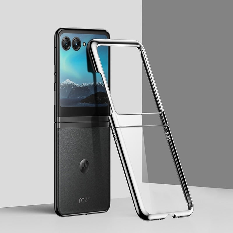 Transparente TPU-Hülle für faltbare Smartphones mit Metallkanten, Scharnierschutz und kratzfestem Schutz | Sansoti