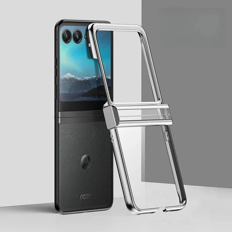Transparente TPU-Hülle für faltbare Smartphones mit Metallkanten, Scharnierschutz und kratzfestem Schutz | Sansoti