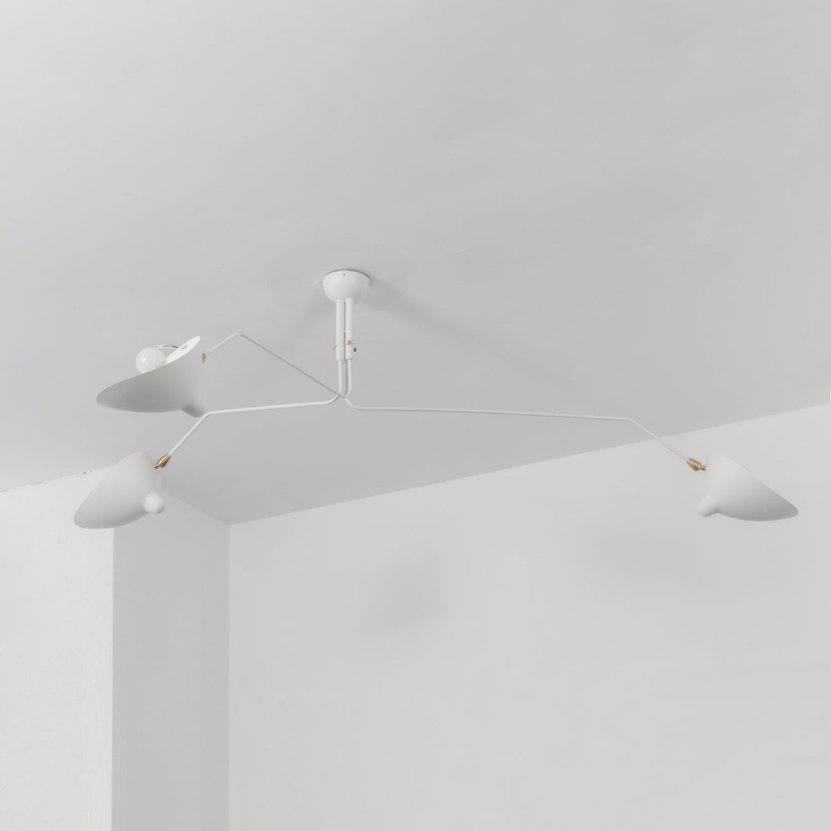Adjustable Multi-Arm Spider Ceiling Lamp Industrial Design Brass Details Black White Scandinavian Modern | Sansoti