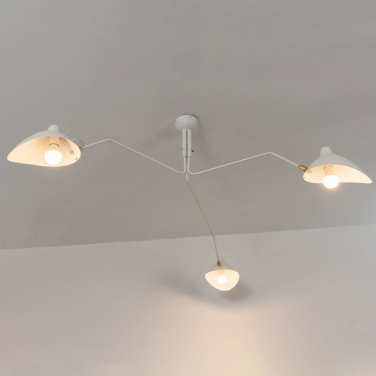 Adjustable Multi-Arm Spider Ceiling Lamp Industrial Design Brass Details Black White Scandinavian Modern | Sansoti