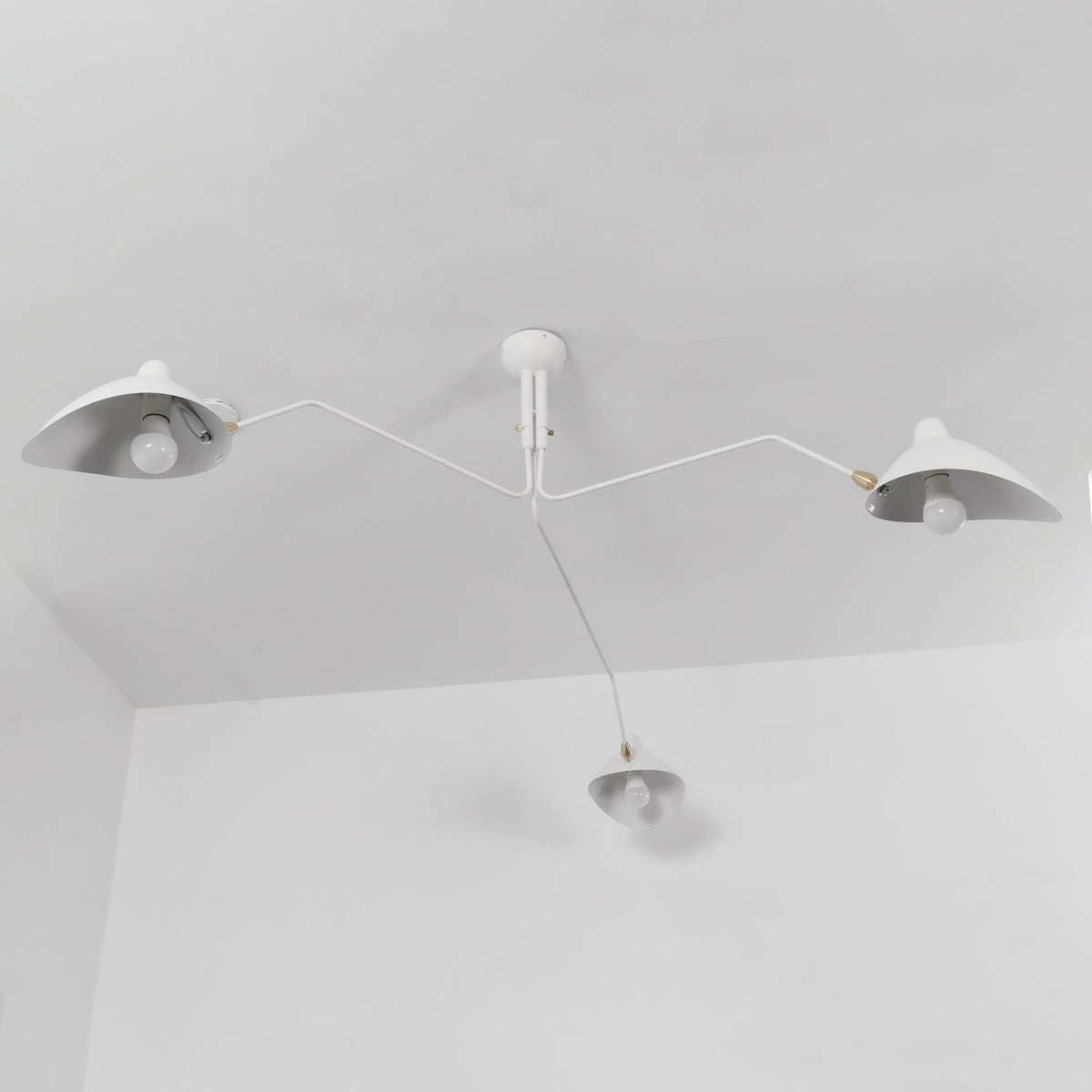 Adjustable Multi-Arm Spider Ceiling Lamp Industrial Design Brass Details Black White Scandinavian Modern | Sansoti