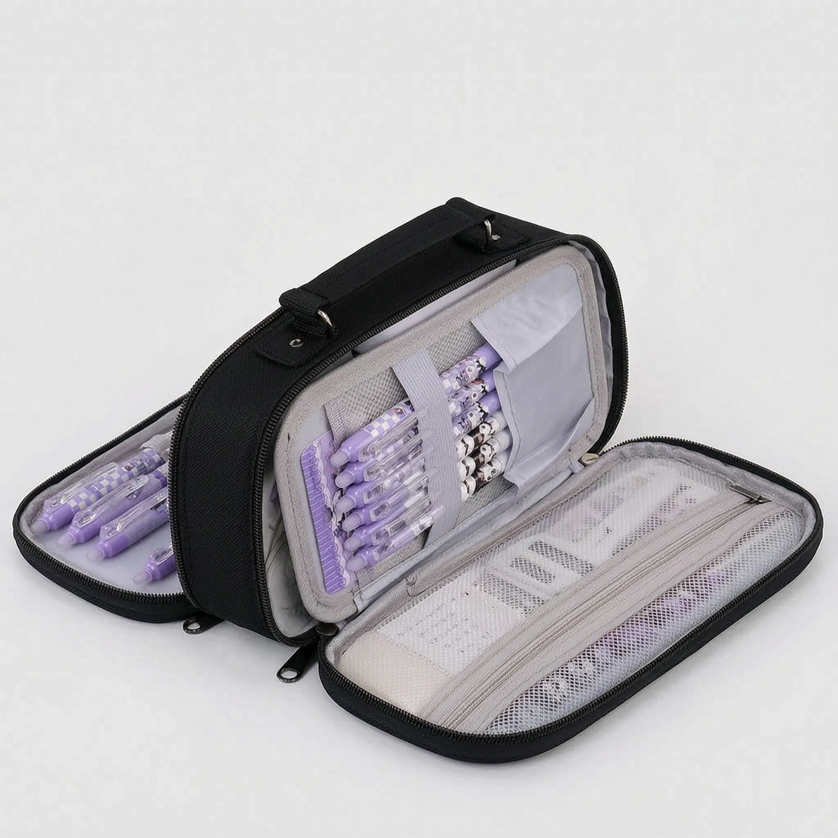 Trousse à compartiments et fermeture éclair pour ranger soigneusement le matériel scolaire et les fournitures de bureau | Sansoti