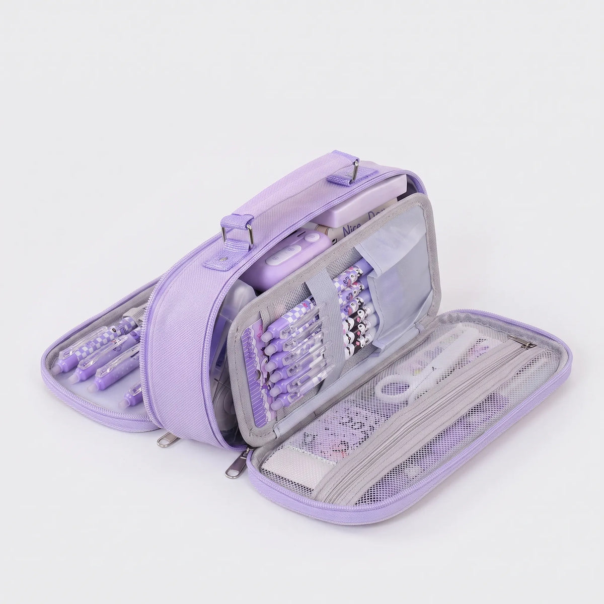Trousse à compartiments et fermeture éclair pour ranger soigneusement le matériel scolaire et les fournitures de bureau | Sansoti