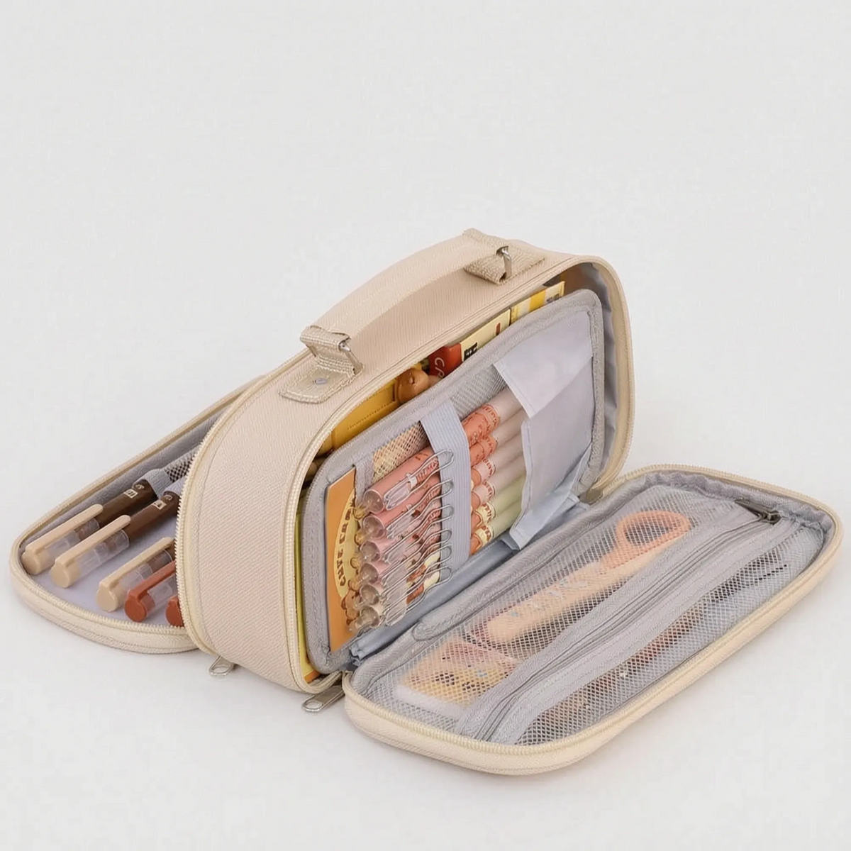 Trousse à compartiments et fermeture éclair pour ranger soigneusement le matériel scolaire et les fournitures de bureau | Sansoti