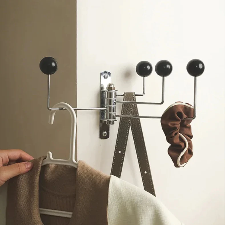 Wall Coat Rack Metal Retro 3 or 4 Hooks Black White Green Red Hall Bedroom | Sansoti